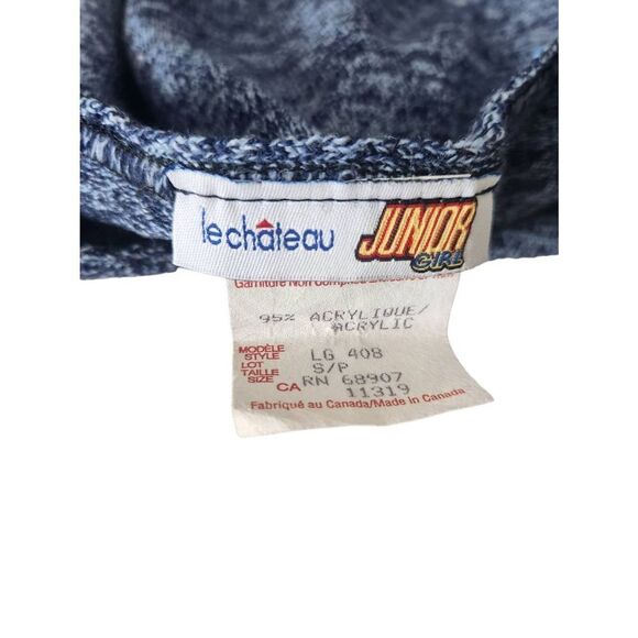 Blue Knit 90s Crop Halter Le Chateau Jr Vintage Y2K Denim Look Sexy Spring - Picture 3 of 7